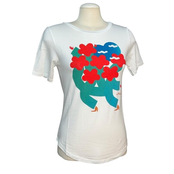 Universal Standard Curved Hem Crewneck Graphic Baby Tshirt Sz 4XS (XS) - Picture 6 of 7